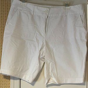 Loft White Cotton Shorts, 9 Inch Inseam  - 10
